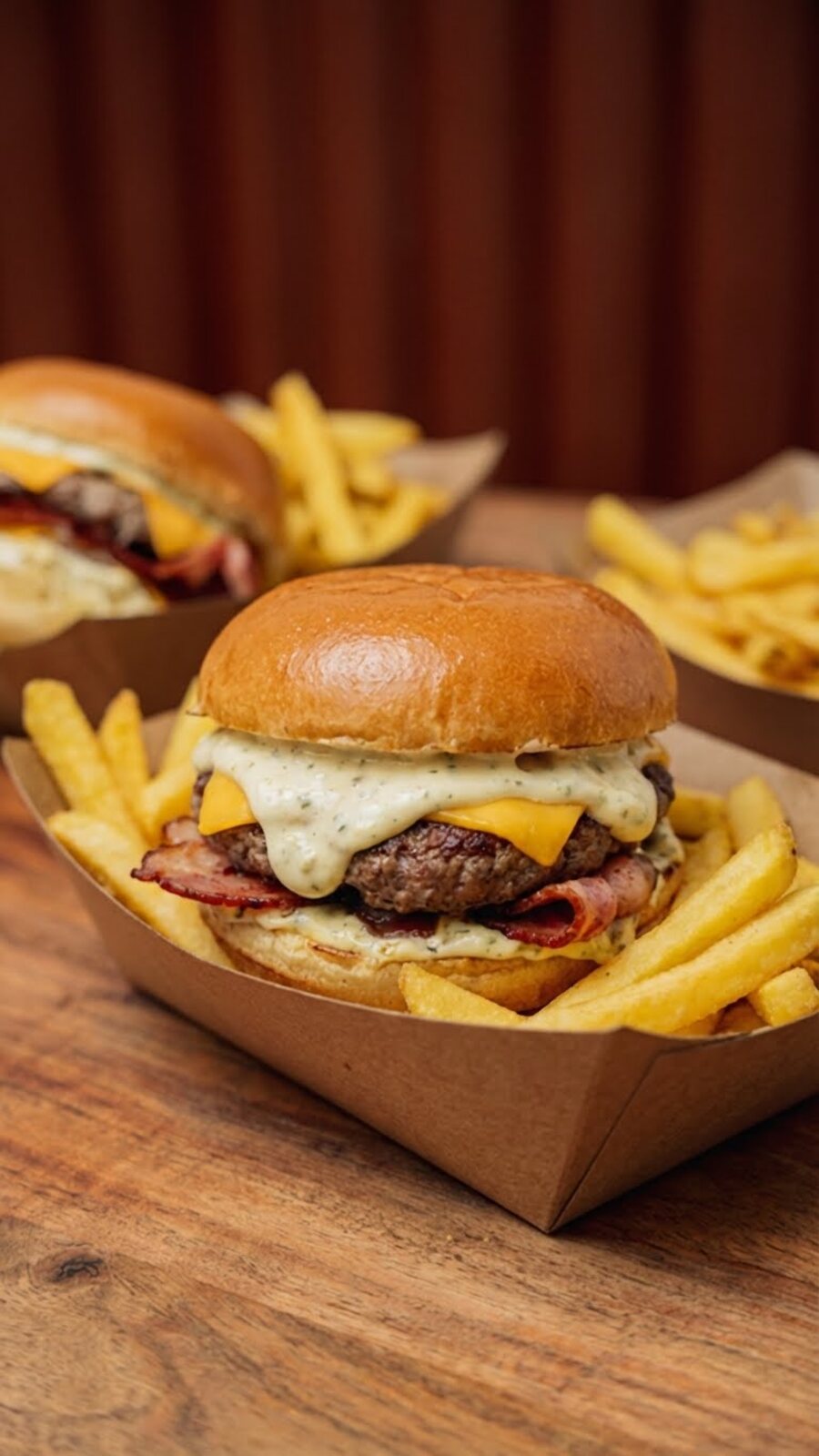 Burger Angus clássico com batata generosa